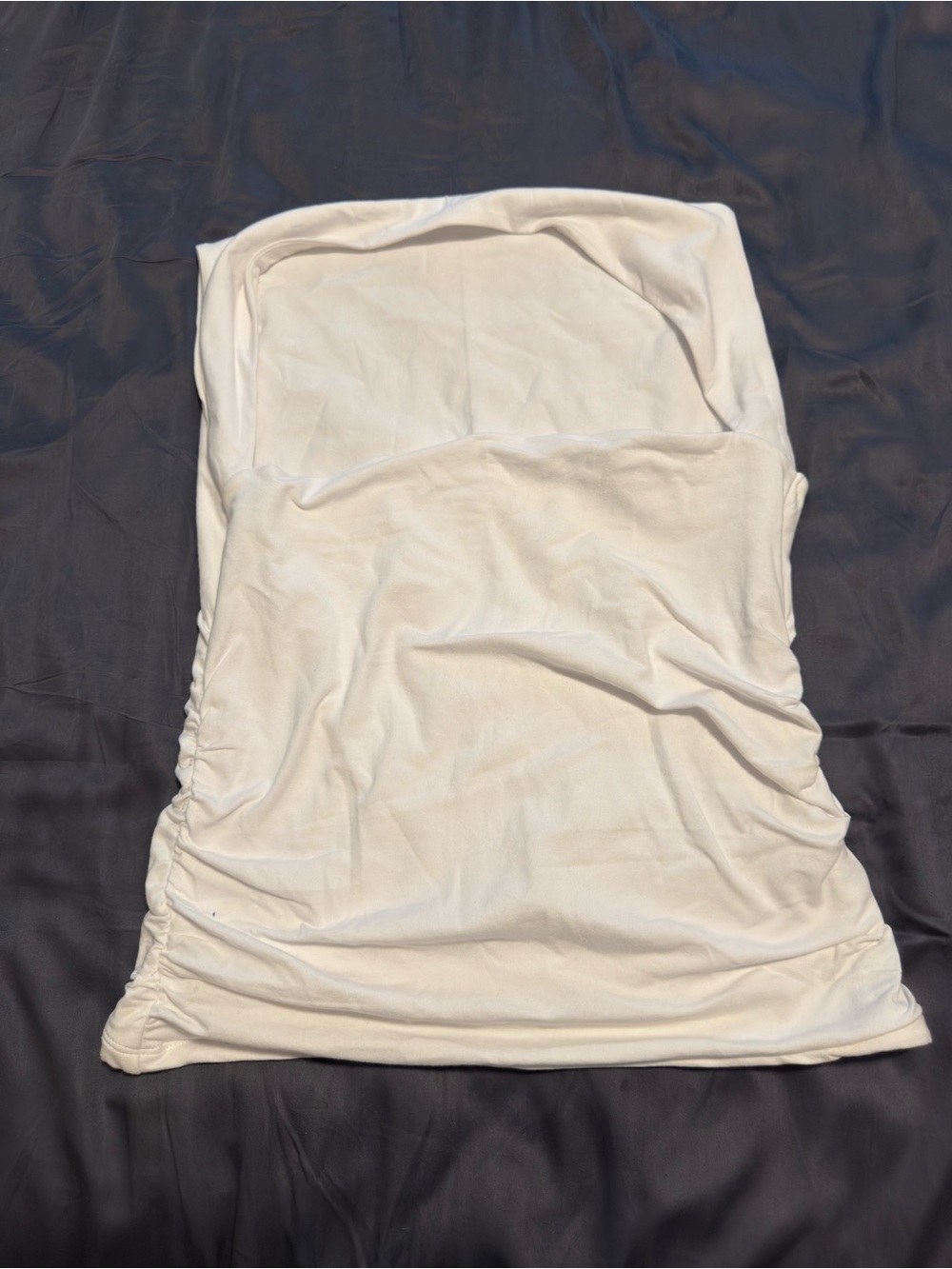 Abercrombie & Fitch White Strapless Ruched Tube Camisole